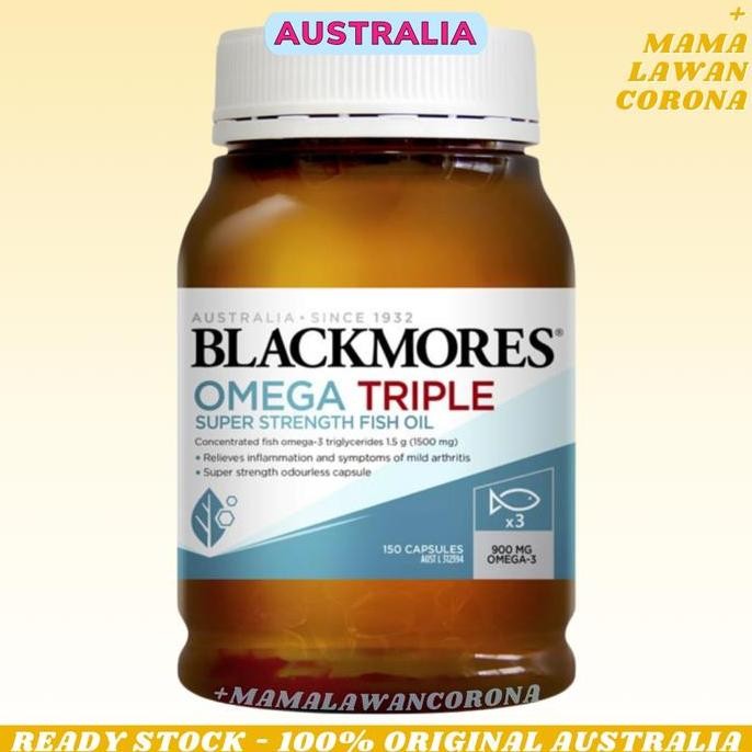 Blackmores Omega 3 Triple Concentrated Fish Oil 150 Capsules Kapsul