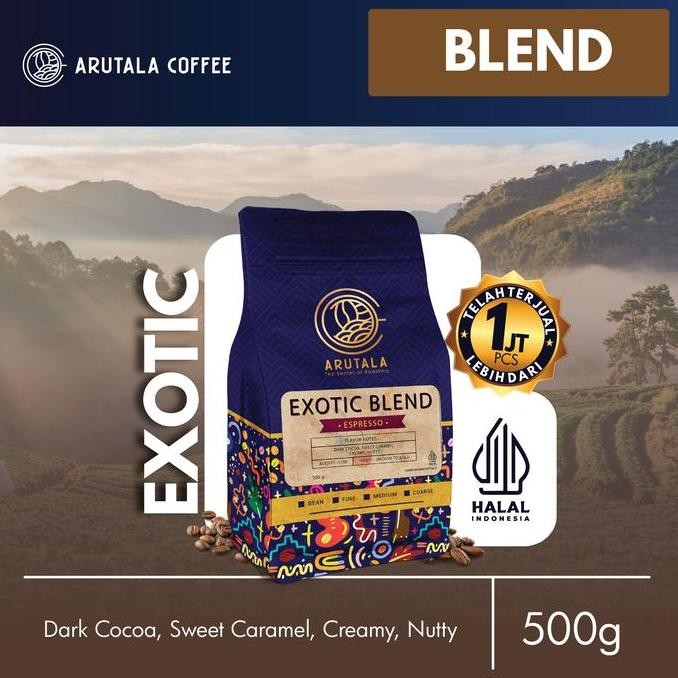 

original arutala exotic blend 500gr - biji kopi espresso house blend arabika robusta