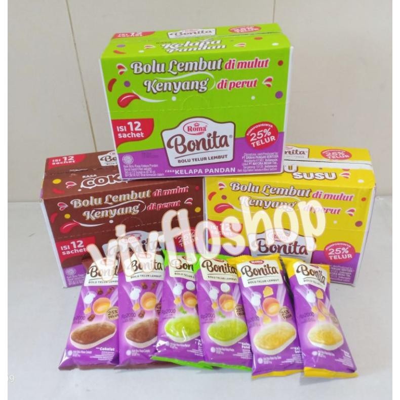 

Promoo!! Roma Bolu Bonita / Bolu Telur Bonita (Box isi 12)
