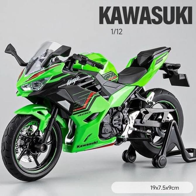 Diecast Motor Ninja ZX25R ZX-4RR 1:12 Lampu Suara Paddock Hadiah Anak Termurah