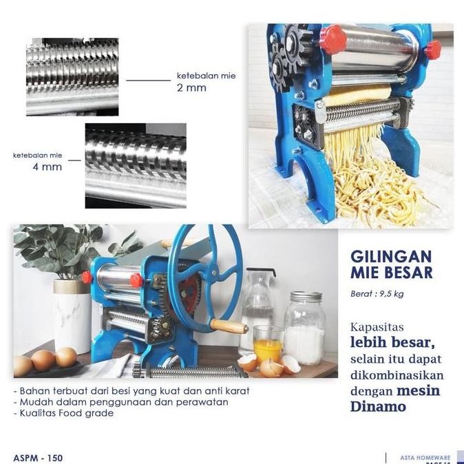 TERBARU - GILING MIE MANUAL JUMBO NOODLE PASTA MAKER MOLEN BISA KOMBINASI DINAMO