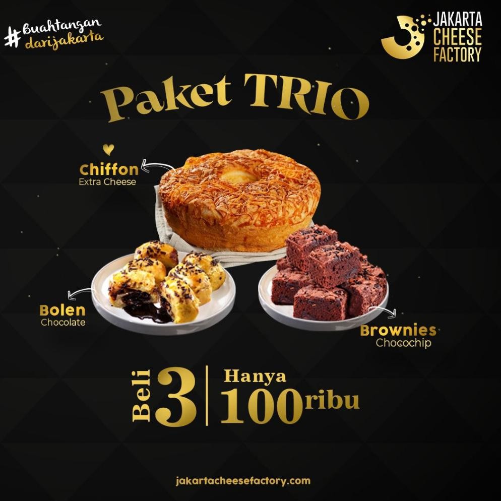 

Promoo!! Paket Trio Jakarta cheese factory meruya