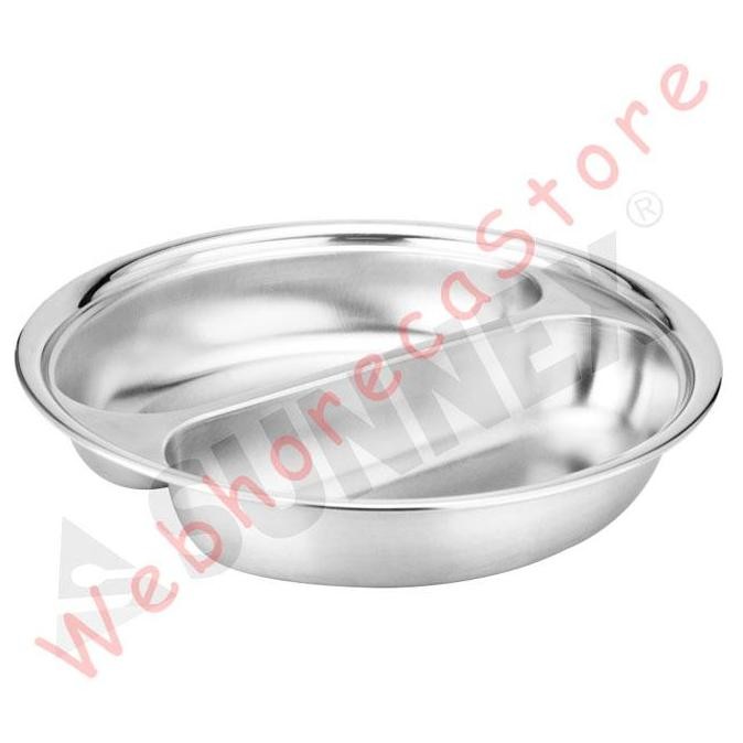 Sunnex Insert Round Food Pan 2X2.5L/ Prasmanan Stainless 36Cm Sekat