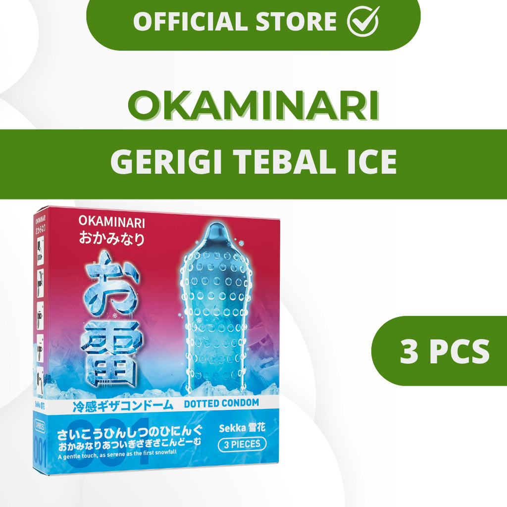 Condom Okaminari - Gerigi Tebal Ice Isi 3 Pcs