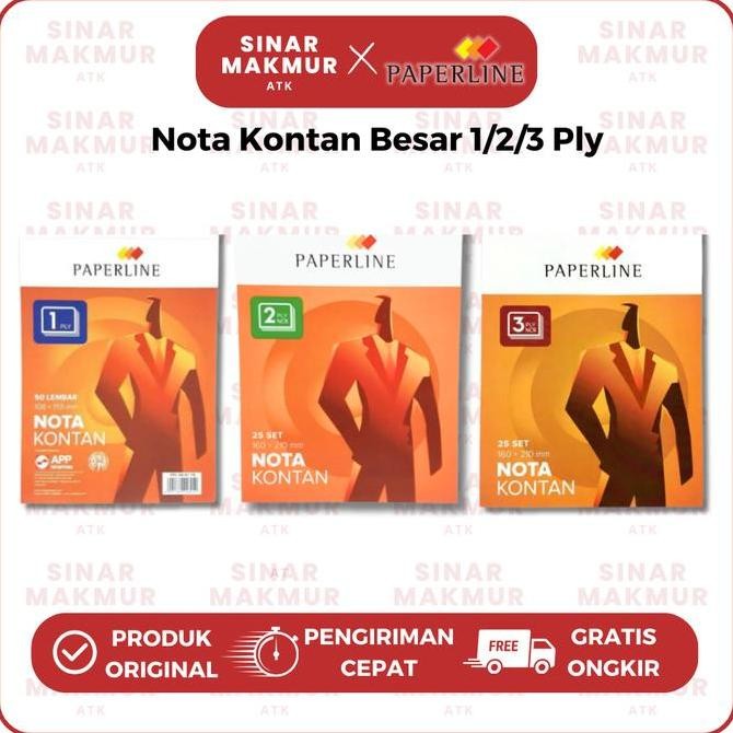 

Nota Kontan Besar/Bon Penjualan Besar 1/2/3 Ply Paperline (Pak)