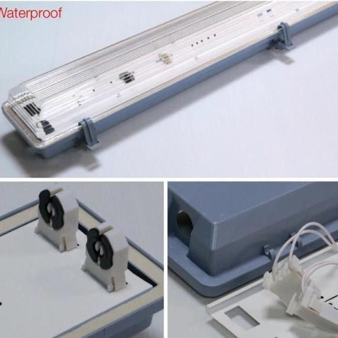 Lm Kap Lampu Tl Waterproof  1X18/2X18/1X36/2X36 Kap  Waterproof Ip65 60 Cm  120 Cm