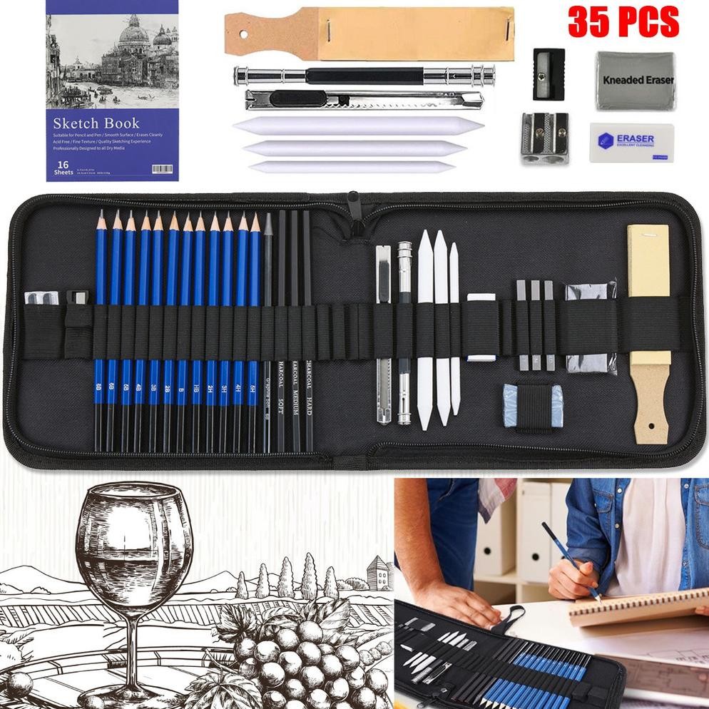 

35 Buah / Set Sketch Pensil Pisau Pembuat / Alat Seni / Set Pensil Sketsa Gambar / Set Gambar Pensil Penggunaan sekolah Gambar