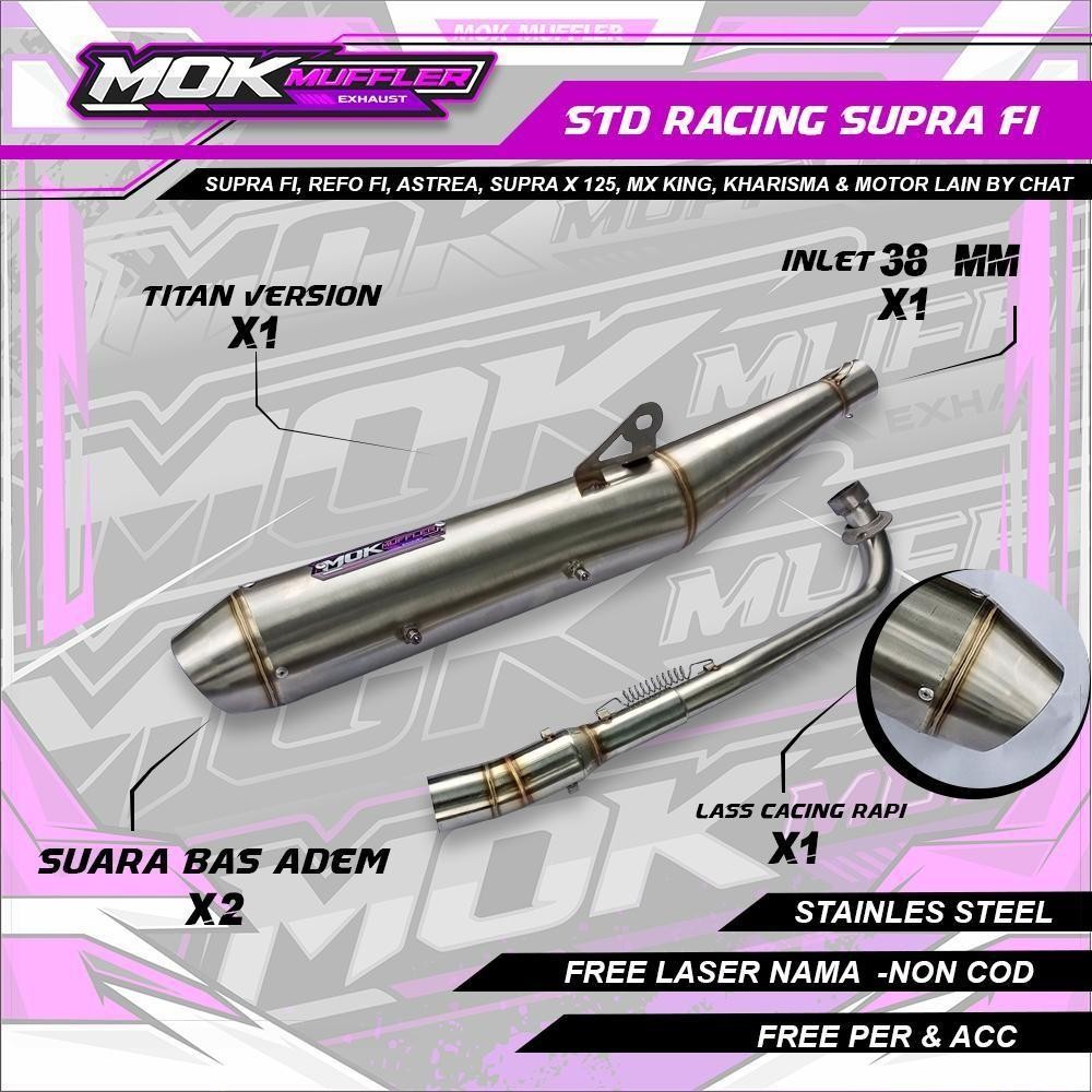 Knalpot Standar Racing Bebek Honda Karisma Supra X 125 Dll Full System