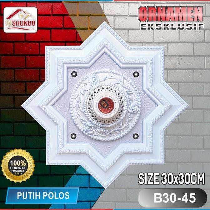 Sale Ornamen Lampu Pvc / Ornamen Plafon Pvc B30-45 Putih Polos