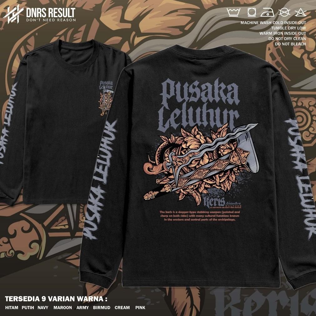 Promo Dnrs Kaos Pusaka Leluhur Baju Lengan Panjang Culture Series Budaya Jawa T-Shirt Longsleeve Cot