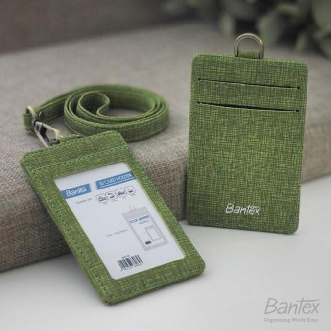 

Id Card Holder Kulit Lime Bantex 8869 03 + Tali Lanyard Name Tag Elegan Original
