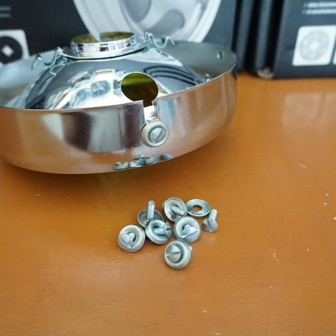 ] Baut Ring Lampu Depan Reflektor Vespa Super Sprint Bagol Original Part