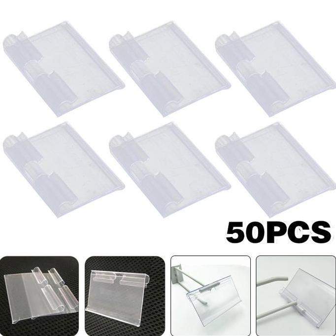 

50Pcs Label Harga Mika Transparan / Price Tag Card Plastik Tempel Original