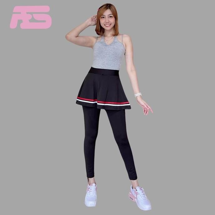 Legging skirt saluar panjang yoga kebugaran golf tenis rok pendek