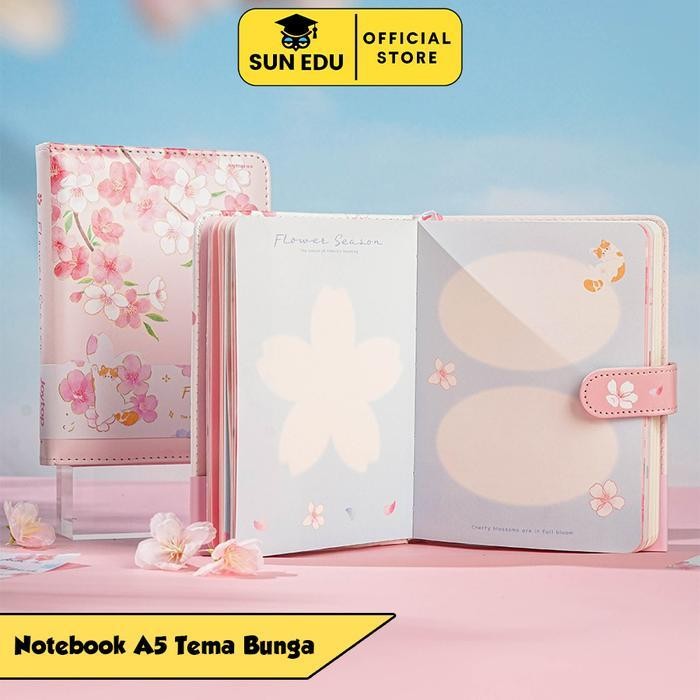 

SWG Notebook A5 A6 Pink Flower Sakura Planner Agenda/ Buku Catatan Unik Jurnal Diary Motif Lucu Merah Paper Stationery