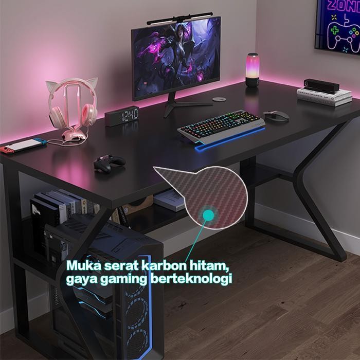 SWG Etife Meja Komputer / Meja Gaming / meja komputer serat karbon/ Meja Komputer 140cm / Meja Kompu