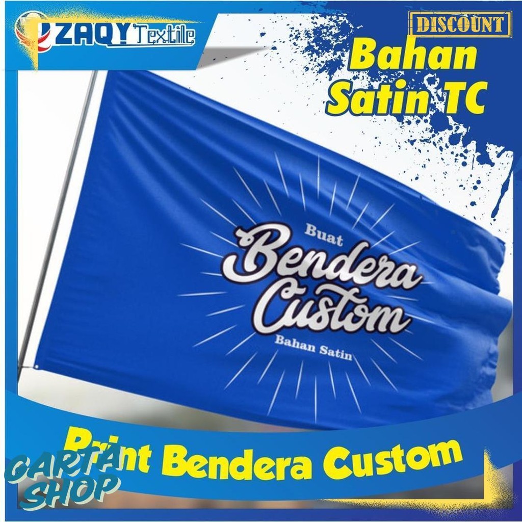 

Bendera Custom Bahan Kain Satin Tc | Bendera Partai Ukuran 100X50Cm Diskon