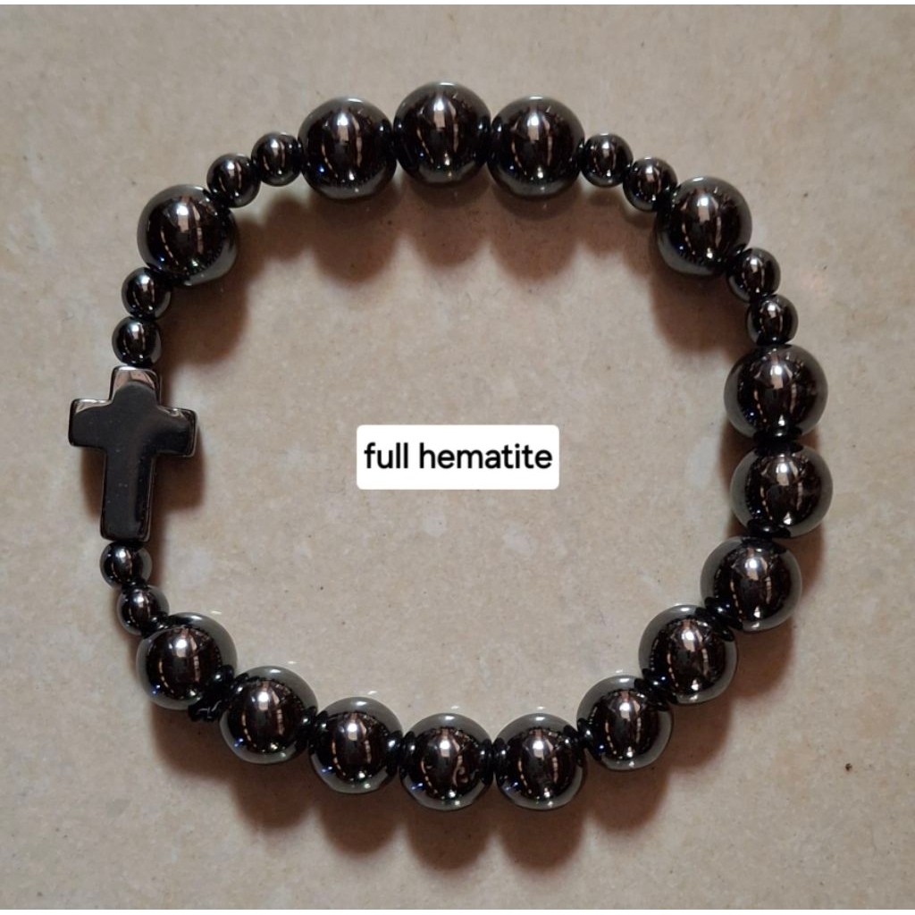 gelang rosario batu hematite