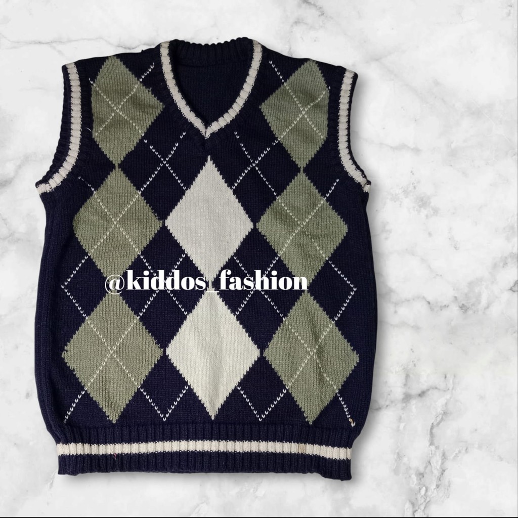 Vest Rajut Unisex Rompi Rajut Anak Sekolah Laki-laki Perempuan
