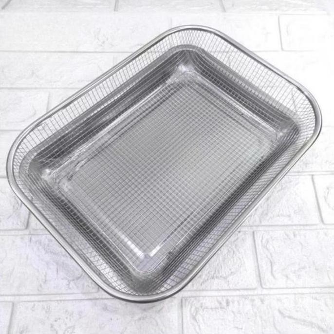 1 Set Nampan Saringan Stainless / Tirisan Minyak / Food Drying Tray / Keranjang Tinggi Stainless Bua