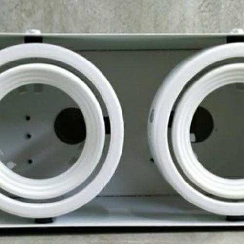 Lm Rumah Lampu Downlight Outbow Fitting Mr16 Kotak Double - Body-Hitam