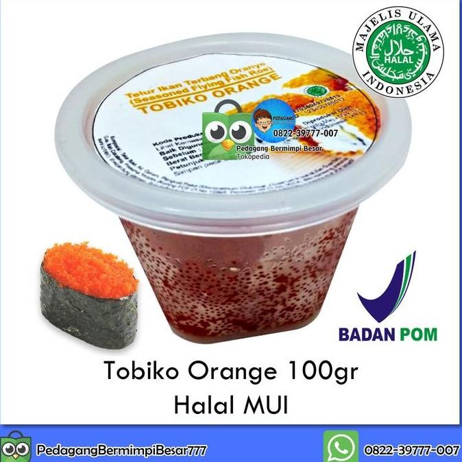 

Produk Baru!! Tobiko Orange 100gr Telur Ikan Terbang Sushi Frozen