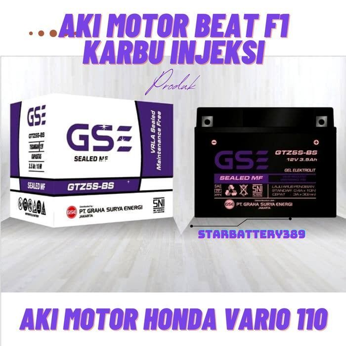 Aki Motor Honda Absolute Revo Fit Gtz5S Gs E Aki Kering Mf Original Dan Terpercaya