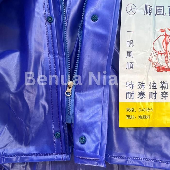 Jas Hujan Tebal Sleting Cap Kapal Layar Impor Taiwan Mantel Nelayan Original Dan Terpercaya