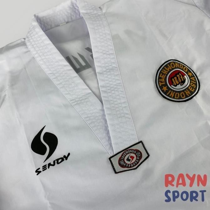 Baju Taekwondo Dobok SENDY Seragam Pemula Basic Kerah Putih Original