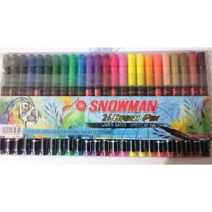 

[Set] Brush Pen Snowman 24 Warna / Pen Brush Kuas