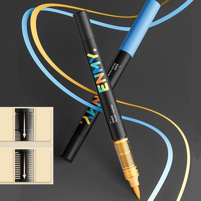 

ENMY Pen Akrilik Langsung Cairan Kotak Hitam Kecil Lukisan Mahasiswa Dedicated Waterproof Stackable Warna Tinta Stationery Pena Teknologi Pengendalian Tinta Cerdas Desain Kepala Lembut Duquewei Baru Cocok Untuk Menggantung Dan Memperwarnakan