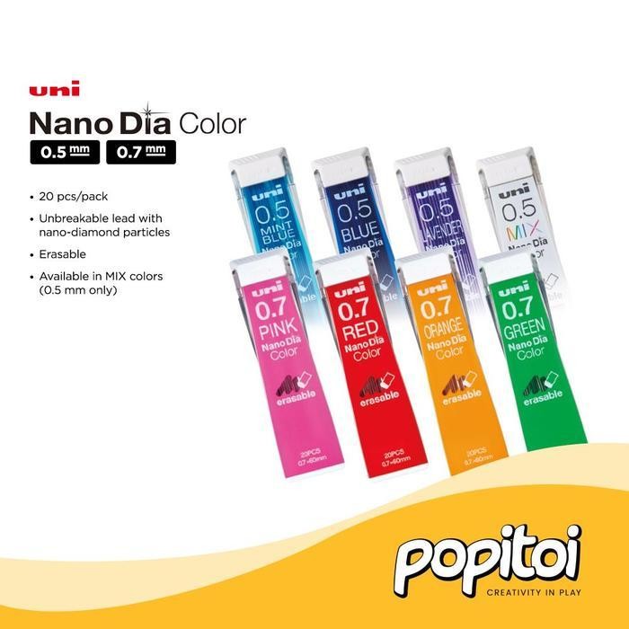 

Sp Uni Nano Dia Color Erasable Lead 0.5 0.7 Mm Mix 7 Refill Nanodia 0.5Mm Isi Pensil Mekanik Cetek