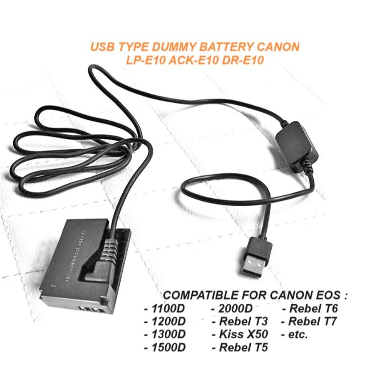 Terlaris Original Andoer To Canon Dc Coupler Dummy Battery Lp-E10 Lp E10