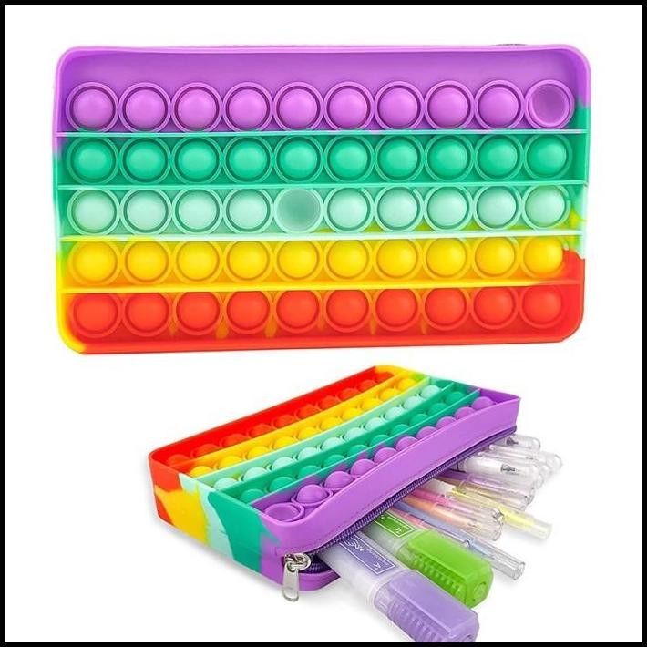 

Kotak Pensil Pop It Pelangi Rainbow Tempat Alat Tulis Pencil Case