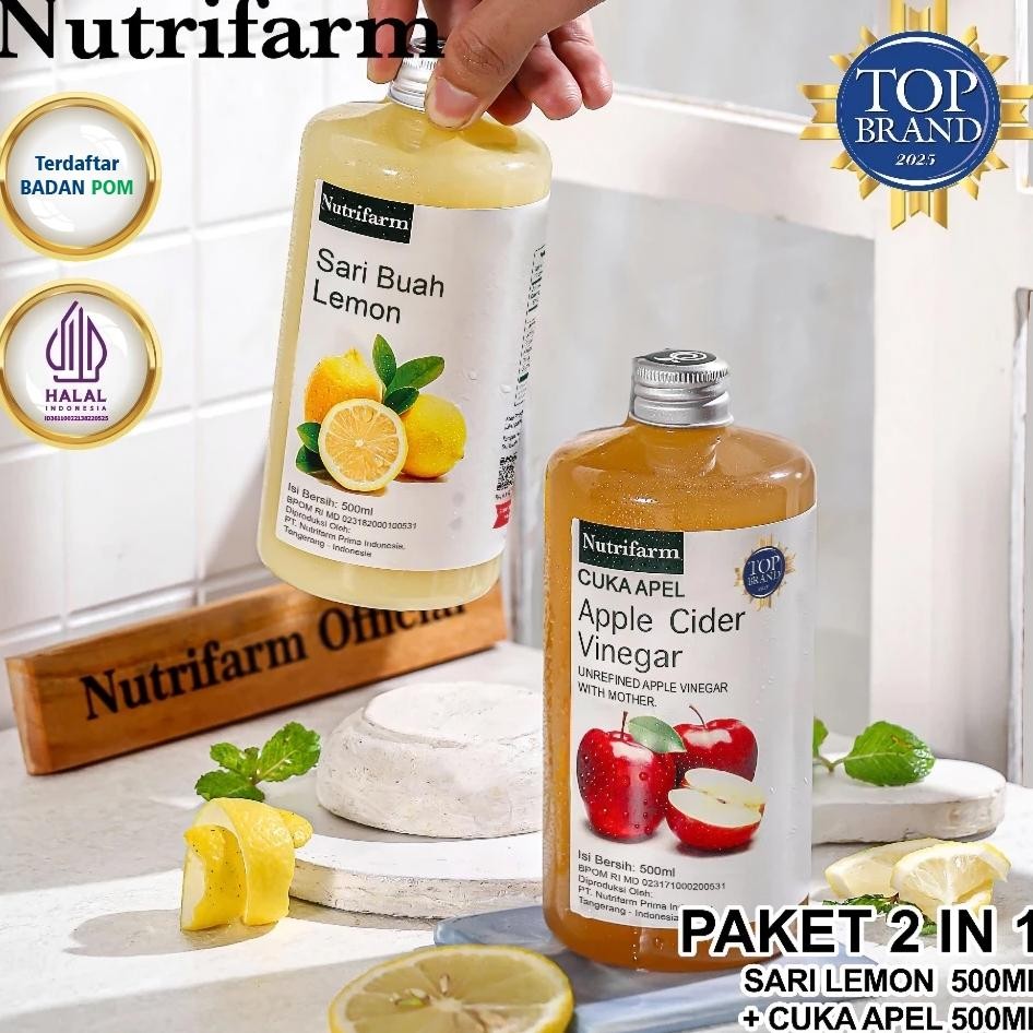 

Cuka Apel Sari Lemon Paket 2 In 1 Organik Ml Halal Bpom Cider Vinegar With Mother