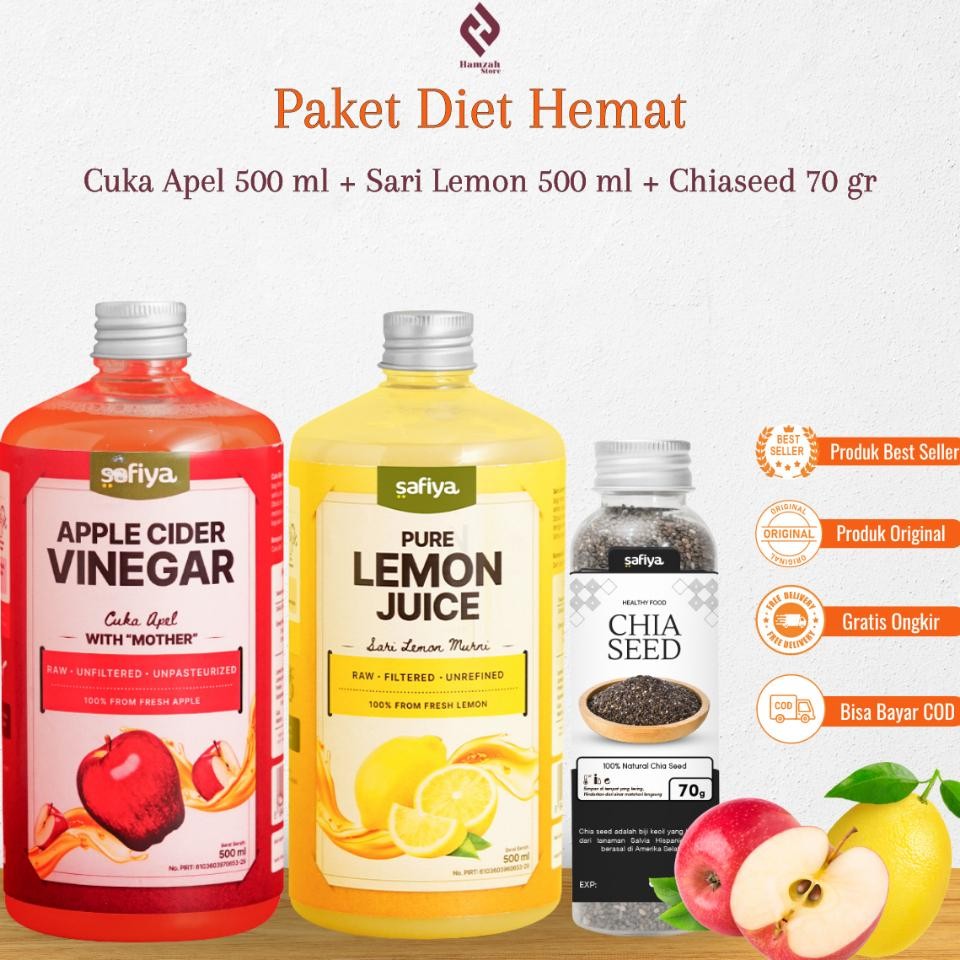 

Paket Detox 3 In 1 Sari Lemon Ml Cuka Apel Ml Chiaseed 70 Gr