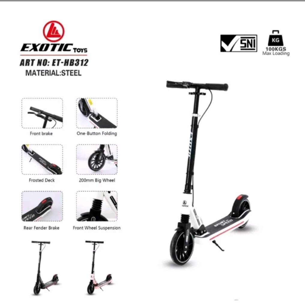 Skuter Roda Dua Bisa Lipat Scooter EXOTIC ET HB 512 dan 513 dan 305 dan 312 Max Beban 100 kg Nugi