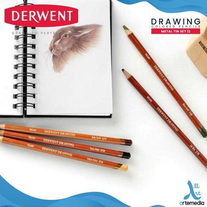 

Pensil Warna Derwent Drawing 12 Pencil Color Metal Tin Set