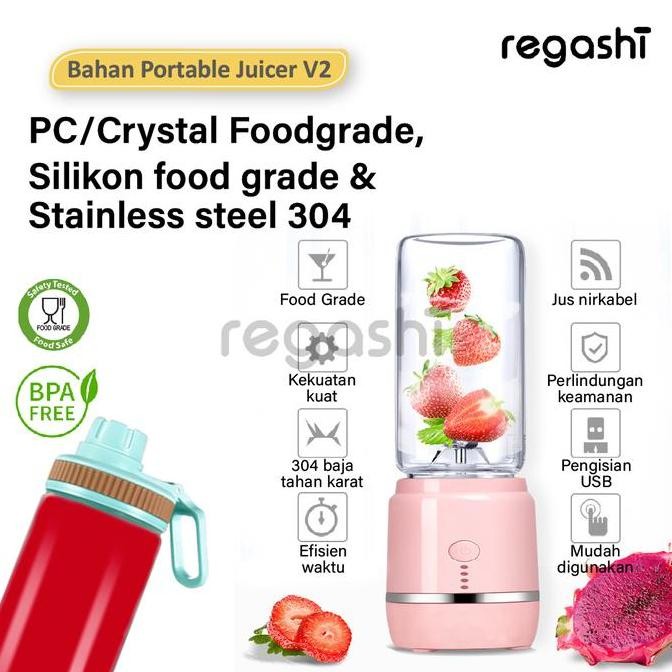 New  Portable Juicer Blender 500Ml 6 Mata Pisau Food Grade | Sus 304