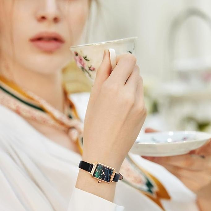 Rebirth Jam Tangan Wanita Tali Kulit Bisnis Wanita Jam Tangan+Gelang