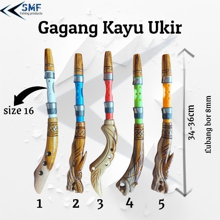 Gagang Kayu Ukir + Reel seat acrylic odps 16 / custom joran Nugi