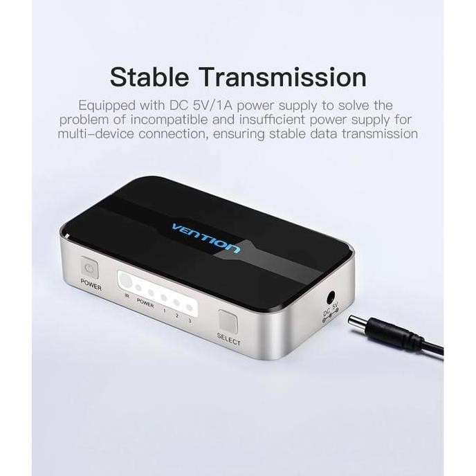 Vention AFJ HDMI Switcher 3 Input 1 Output Aux Optical Terlaris