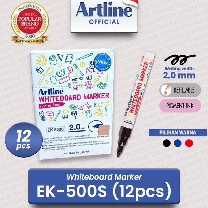 

TERMURAH - ARTLINE Spidol Whiteboard Marker EK-500S 12pcs/ 1 lusin
