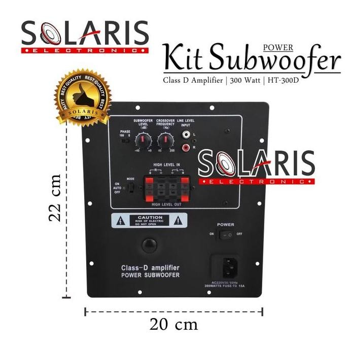 Promo KIT POWER SUBWOOFER AKTIF Class D 300 Watt HT-300D Amplifier Bass COD