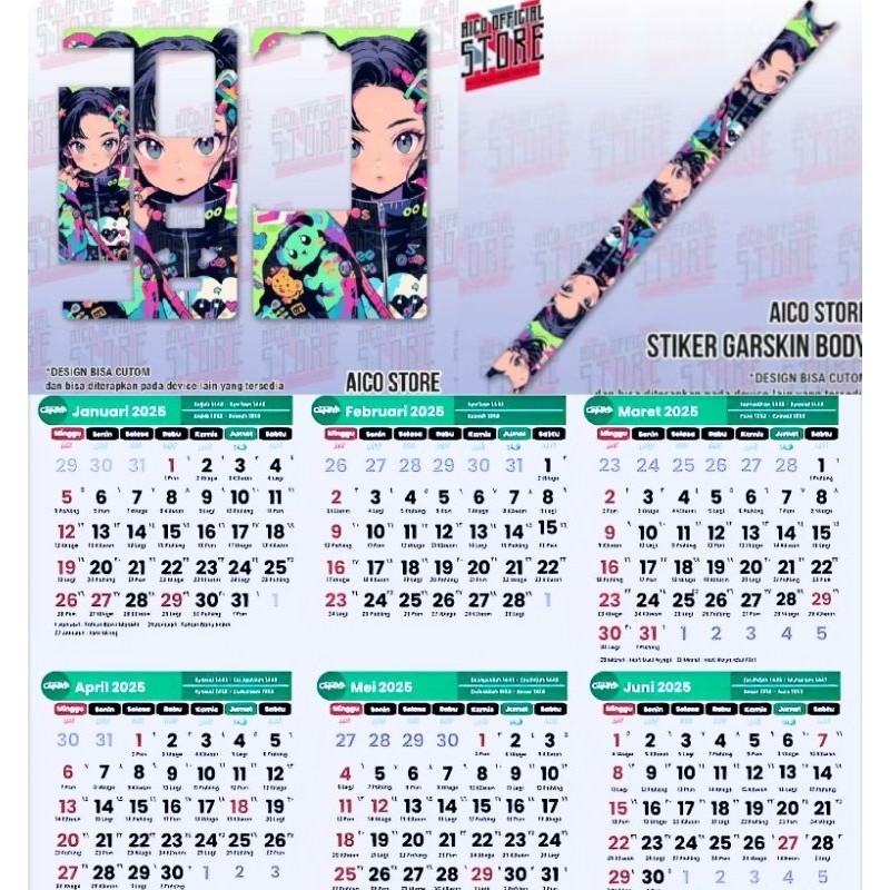 

Premium Cut - Kalender Baru Tahun 2025 B80 7 Garskin Stiker / Case Custom Terlaris 2PCS/ Fullbody