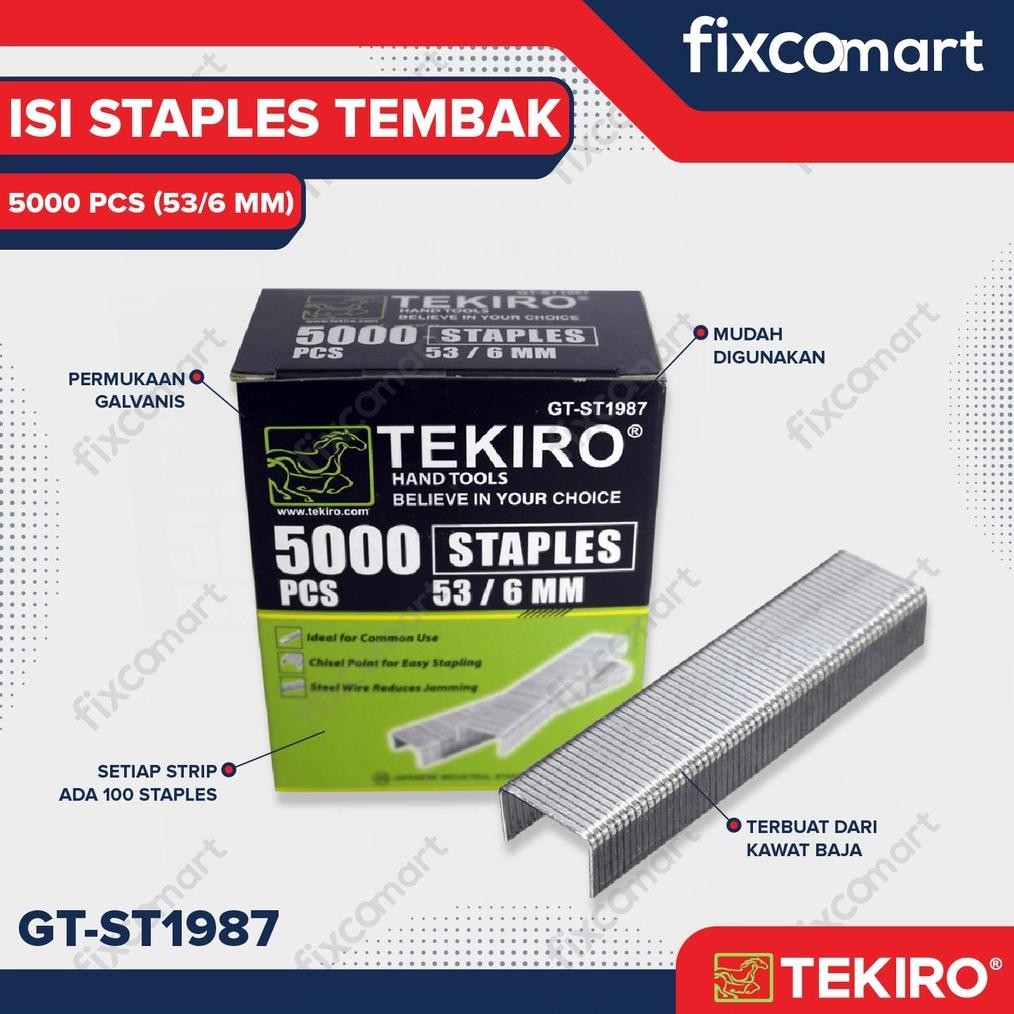 

Readyy!! Tekiro Isi Staples Tembak 6 MM - 5000 Pcs