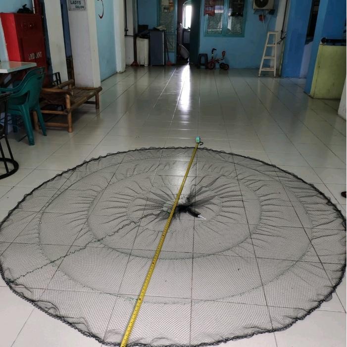 FT jala lempar 2 meter bahan nilon/ benang,  jala ikan ,  jala lempar,  jala sungai lubang jari keli