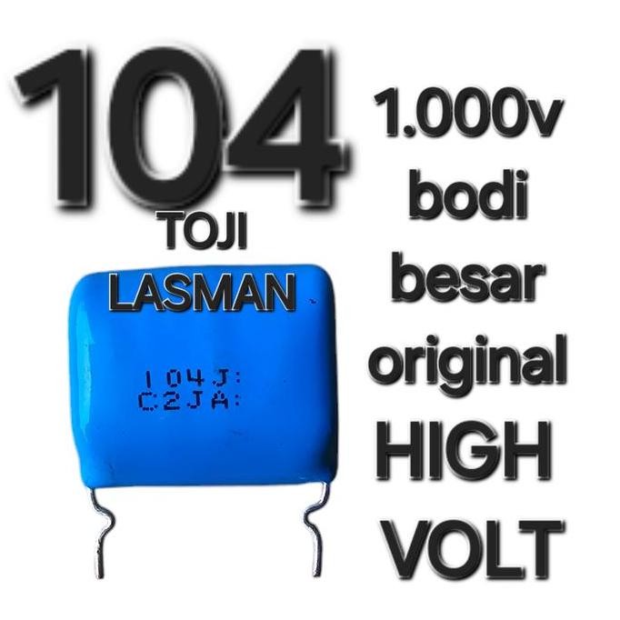 ( 104 BESAR )        KAPASITOR POLIESTER MYLAR 104J C2JA 104K 0.1UF 0.1 MIKRO 100 NANO  1.000V 630V 