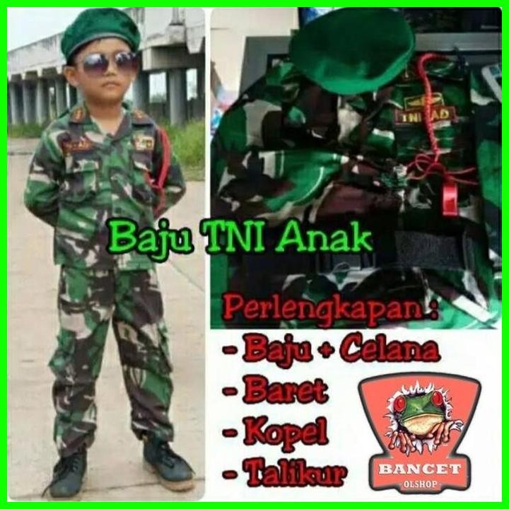 Ori Seragam Baju Profesi Tni Ad Anak Anak Fullset
