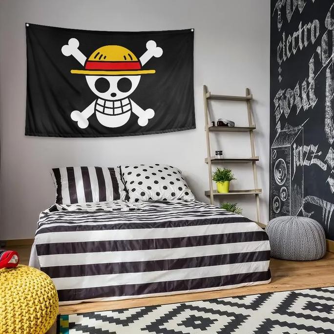 ready  Nazhifa Printing - Bendera One Piece - Poster Kain Bendera One piece, Luffy Jolly Roger untuk